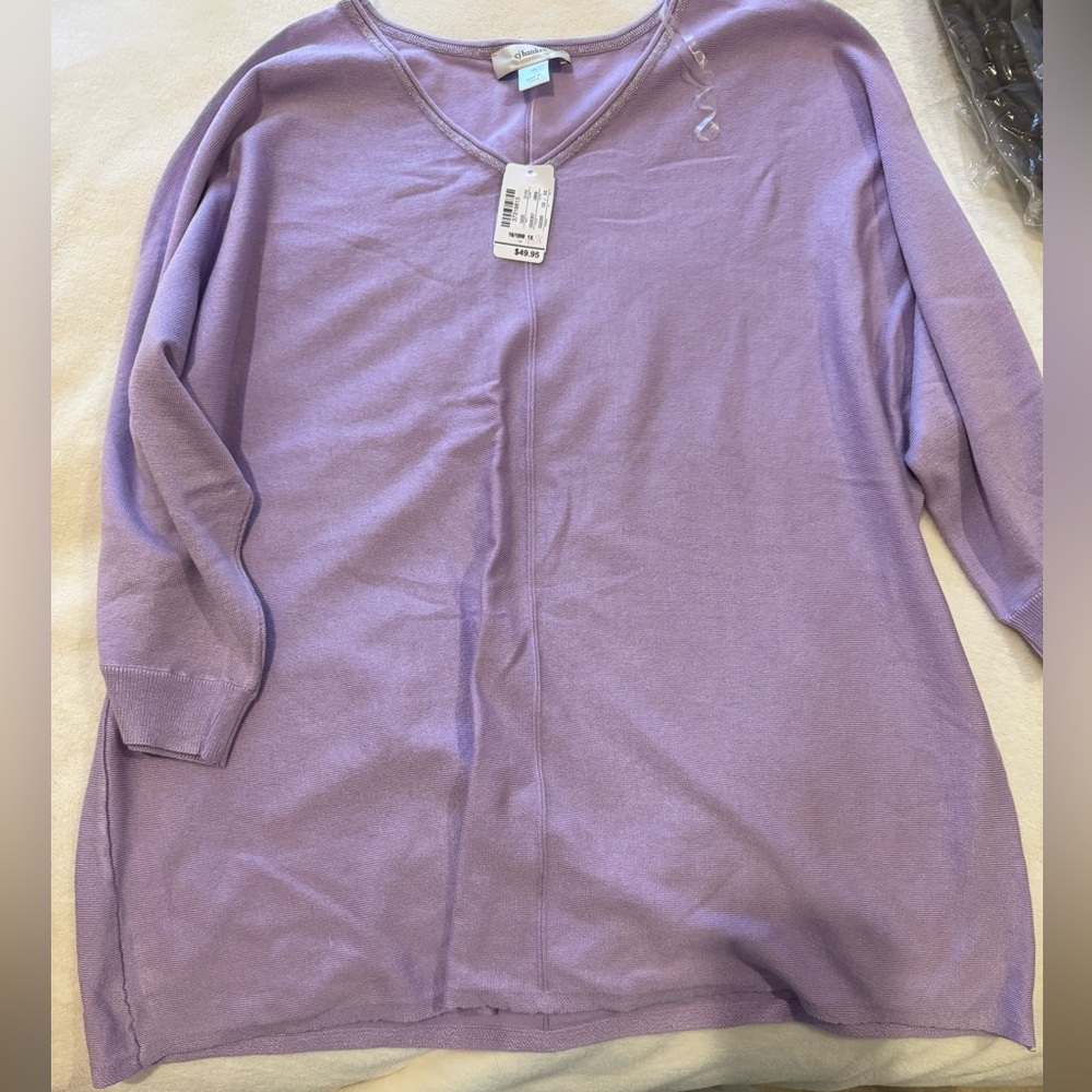 CJ Banks Lavender Long Sleeve Top